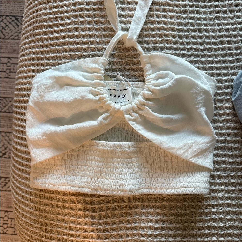 Sabo skirt White Halter Top